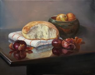 Kaimiškas natiurmortas (Rural Still Life). 50x40 cm. Aliejus/drobė (Oil on canvas). Parduotas (Sold)