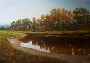 Atspindžiai vandenyje (Reflections in the Water). 70x50 cm. Aliejus (Oil/canvas). Parduodamas (For Sale)