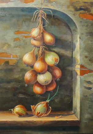 Still Life with Onions (Natiurmortas su svogūnais) - 50x70 cm