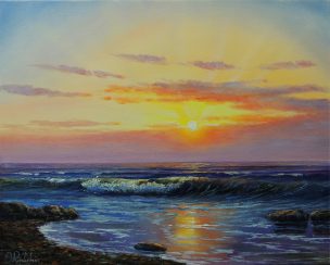 Evening On the Waves - 50 x 40 cm