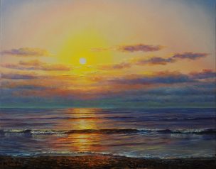 Sunset Over the Waves - 50 x 40 cm